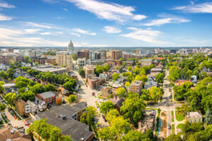 A sky view of Madison, Wisconsin