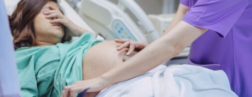 An expectant mother gets care in a hospital